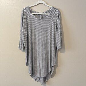 Anthropologie Top Lagenlook Loose Jersey Tunic Pinstripe Stripe Minimalist Long